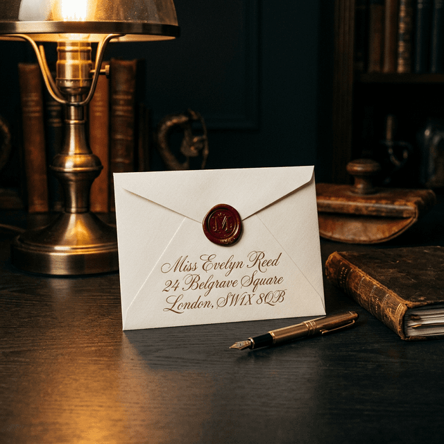 Sealed envelope with warm lighting